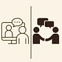 Icon representing in-person and online consultations.