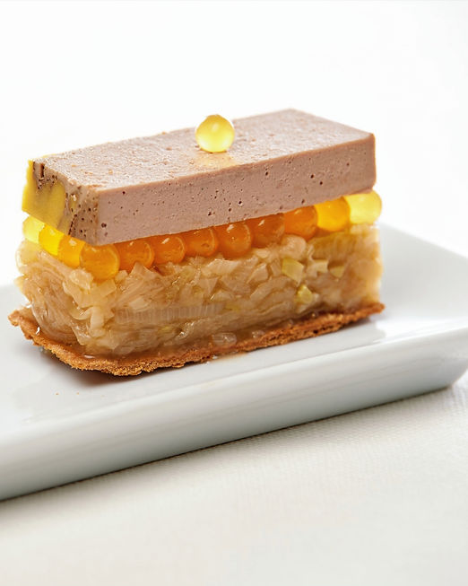Opéra foie gras et perles de mangue
