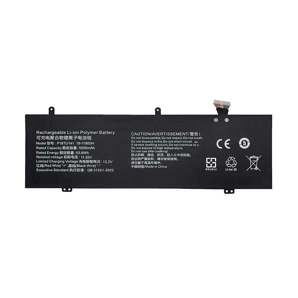 Laptop Battery Dere P16TU141 Replacement Battery for Dere HUANYING GT A16 Pro