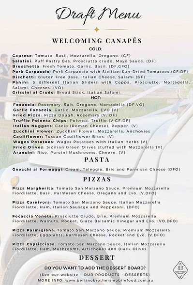 VENEZIA Menu