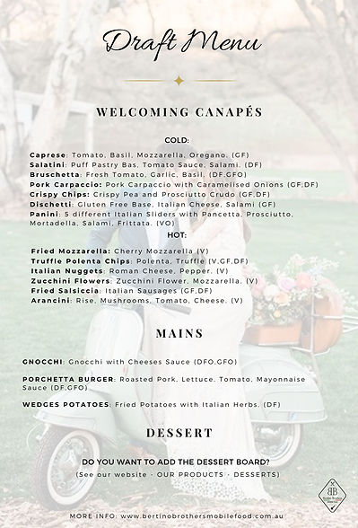 ROMA Draft Menu