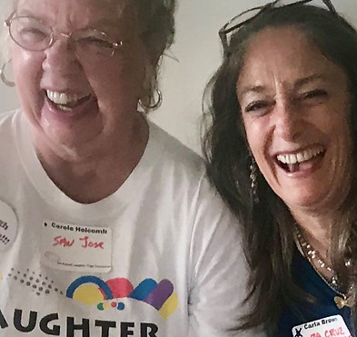Two women laughing