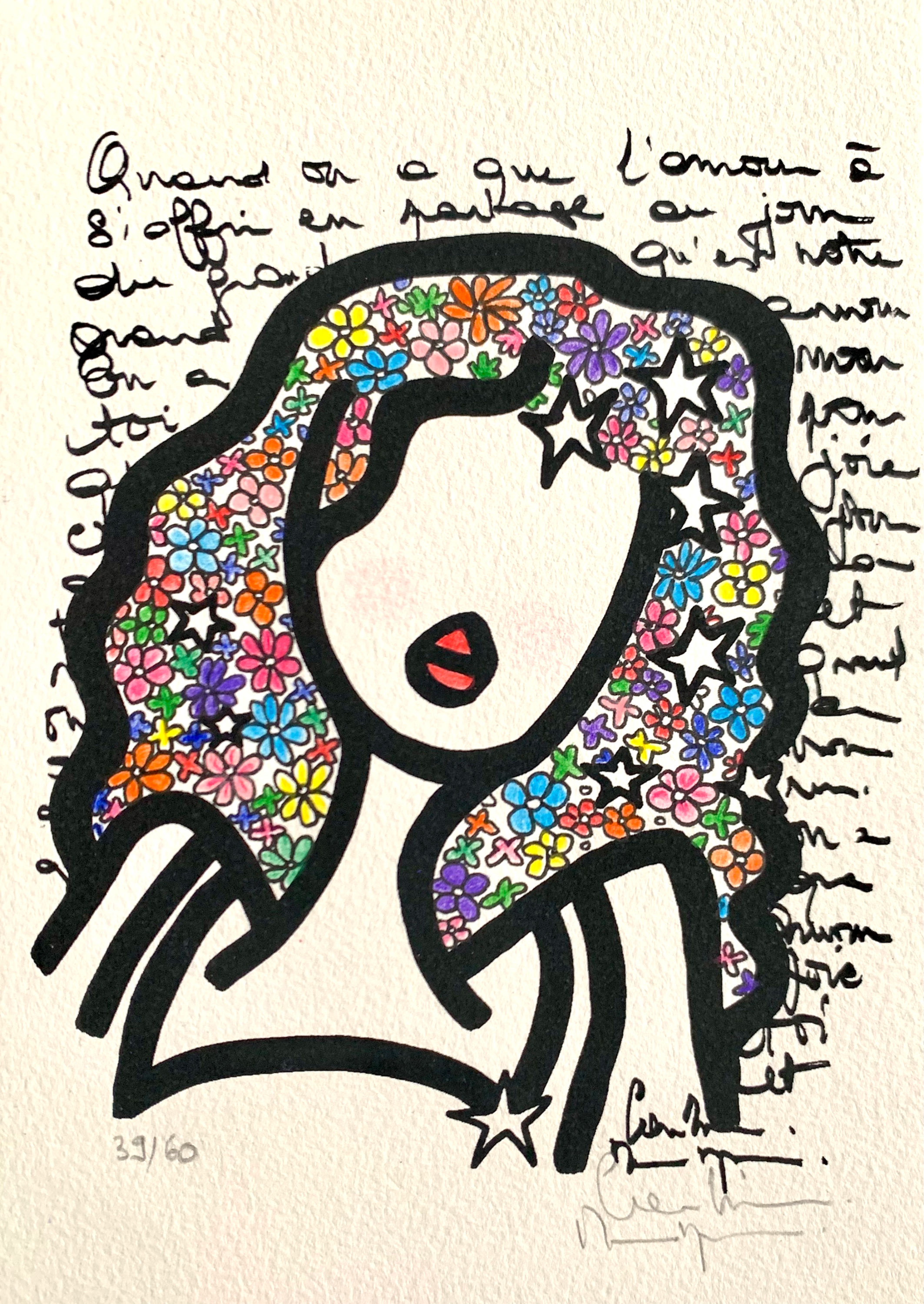 Sérigraphie 39/60 réhaussée (A5)