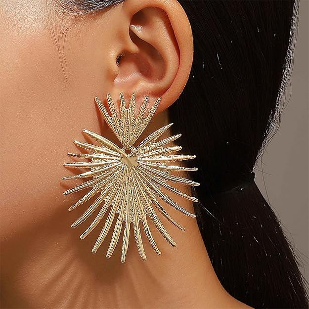 Thumbnail: Heart-shaped With Spikes Dangle Earrings.