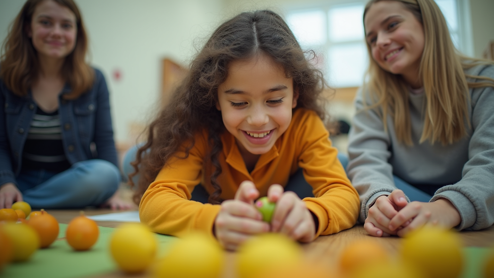 Eye-level view of a young adult engaging in a community activity