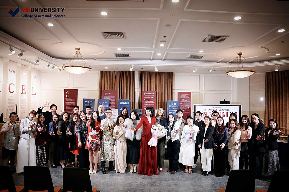 Supermodel Jessica Minh Anh visited VinUniversity in Hanoi, Vietnam to inspire the next generation of leaders.