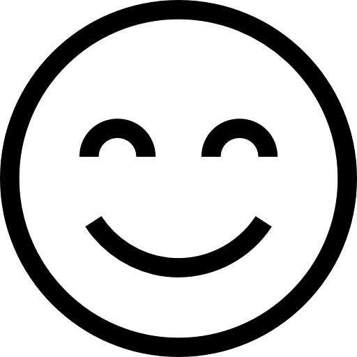 Line icon of a smiling face – symbolizing client satisfaction, positive experience, or successful outcomes with Dasow.io services