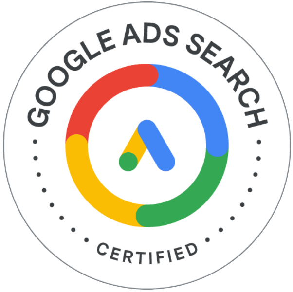Google Ads Search Certified badge, a mark of advertising performance.