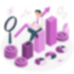 Businessman analyzing financial growth charts
