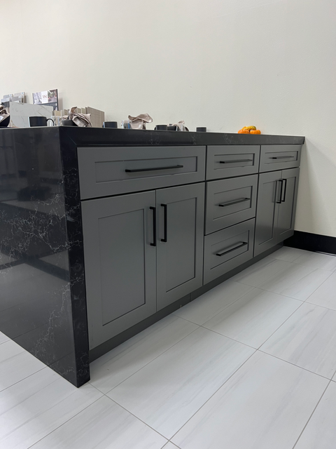 Custom Kitchen Cabinets Fullerton, dark gray finish