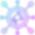 Abstract logo: interconnected nodes, vibrant gradient