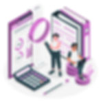 Two people reviewing financial documents and data