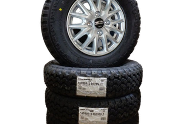 Yokohama Y828C 145/80R12 SQ27 SL 12x4.0 Tires Wheels Assembled Balanced Set