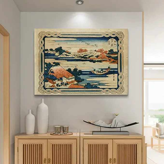 Thumbnail: Looife Japanese Painting Canvas Wall Art Decor 20x30 Inch Eight Views of Edo Art