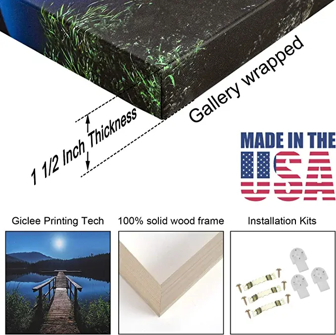 Thumbnail: Looife Canvas Prints Wall Art-20x40 Inch Waterfall Under Sunrise Picture Wall De