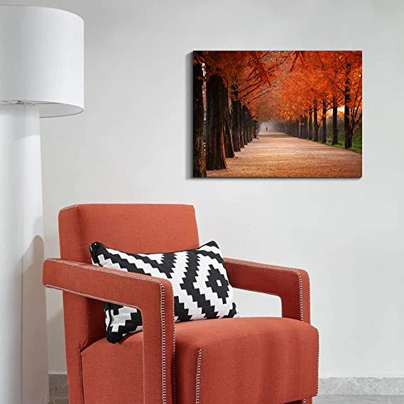 Thumbnail: Looife Canvas Wall Art-Colorful Huge Street Trees, 24x16 Inch Nature Landscape G