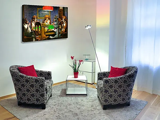 Thumbnail: Looife Dogs Playing Poker Cards Canvas Prints Wall Art,48x36 Inch Funny Famous P