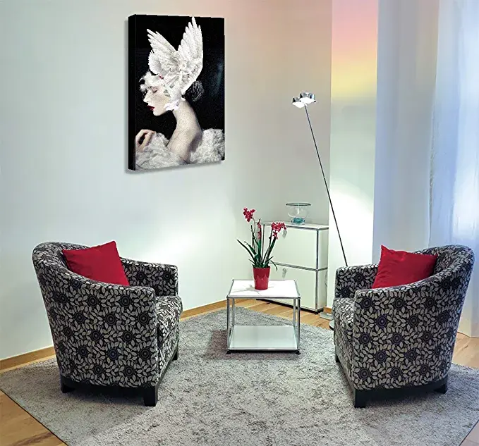 Thumbnail: Looife Beauty Portrait with Wings Abstract Artwork Canvas Wall Art, 32x48 Inch B