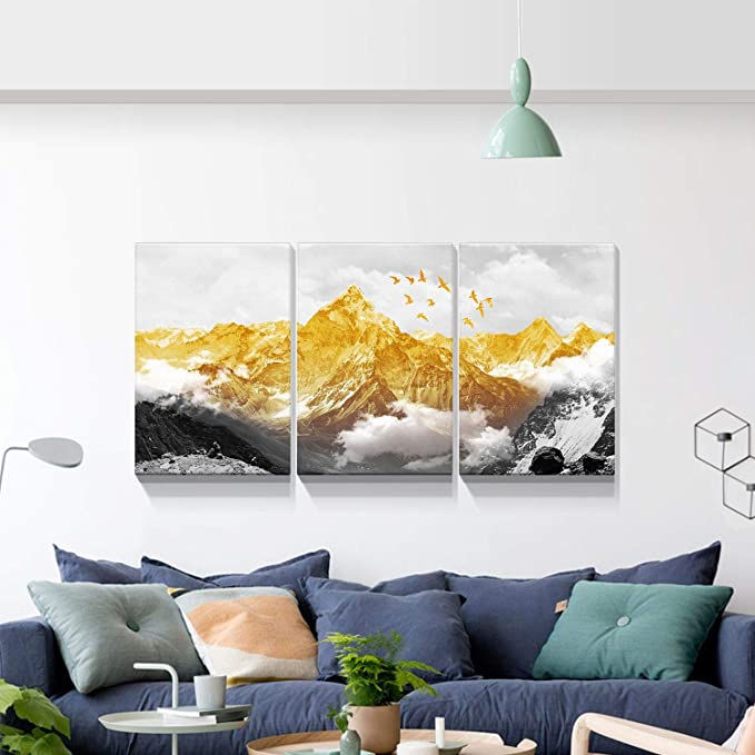 Thumbnail: Looife 3 Panel Canvas Wall Art for Living Room - 3 Piece 30x40 Inch Black and Wh