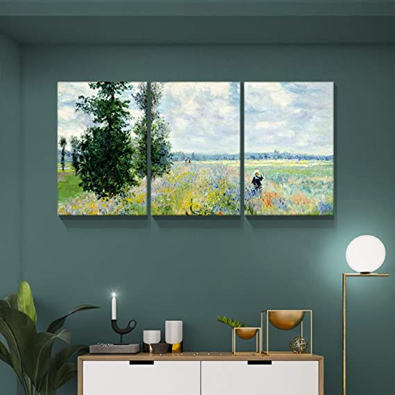 Thumbnail: Looife 3 Panels Canvas Wall Art, 3PCS 24x32 Inch Oil Painting Trees on Land Pict