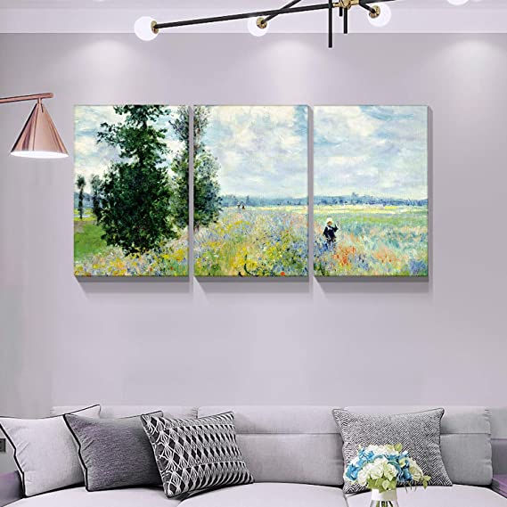 Thumbnail: Looife 3 Panels Canvas Wall Art, 3PCS 16x24 Inch Oil Painting Trees on Land Pict