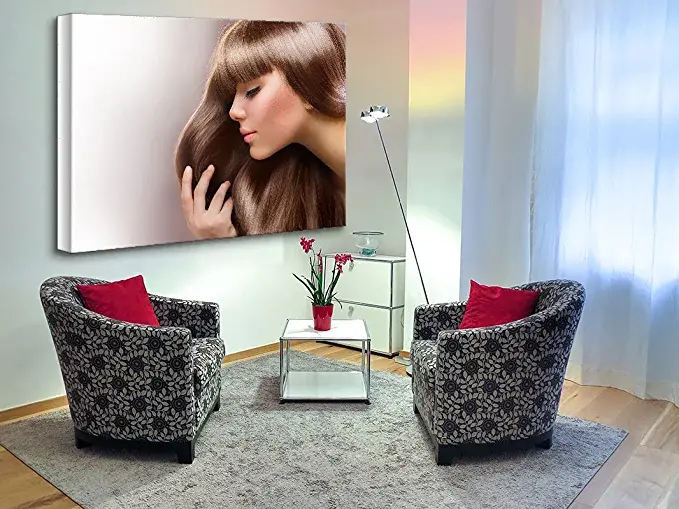 Thumbnail: Looife Hair Salon Canvas Wall Art 24x18 Inch Beauty Girl Model with Smooth Long