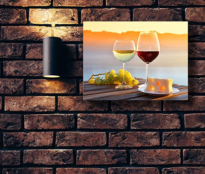Thumbnail: Looife Kitchen Wine Bottle Canvas Wall Art, 48x32 Inch Gallery Wrapped Wine Cup