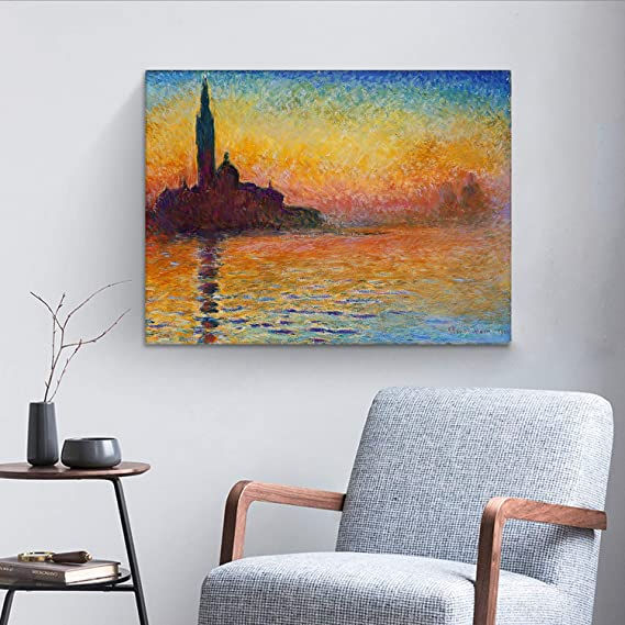 Thumbnail: Looife Monet Oil Painting Picture Canvas Wall Art, 32x24 Inch Famous Painting Sa