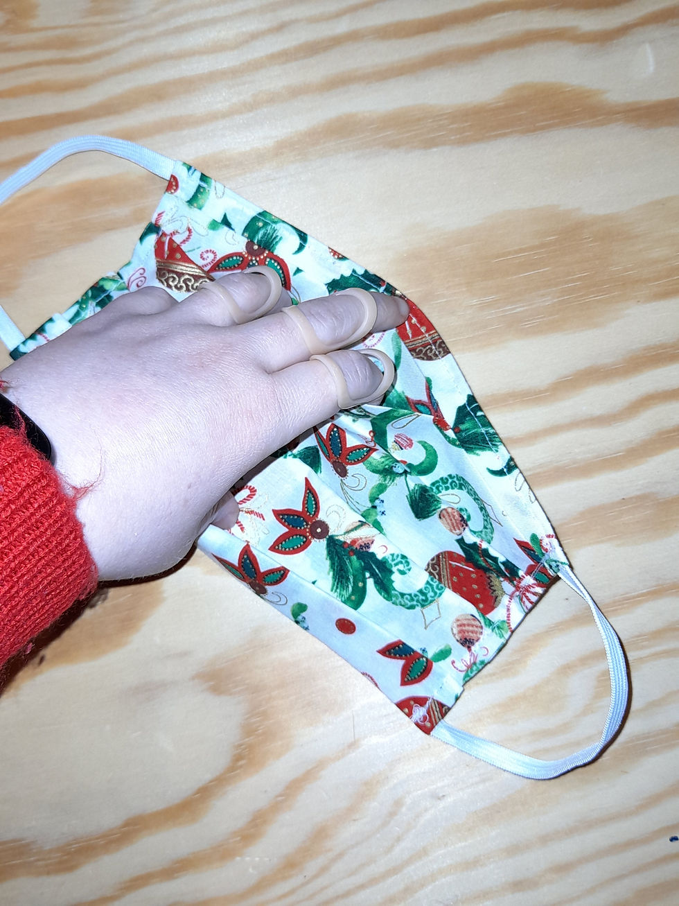 Thumbnail: Christmas Baubles - Made to Order Christmas Face Mask