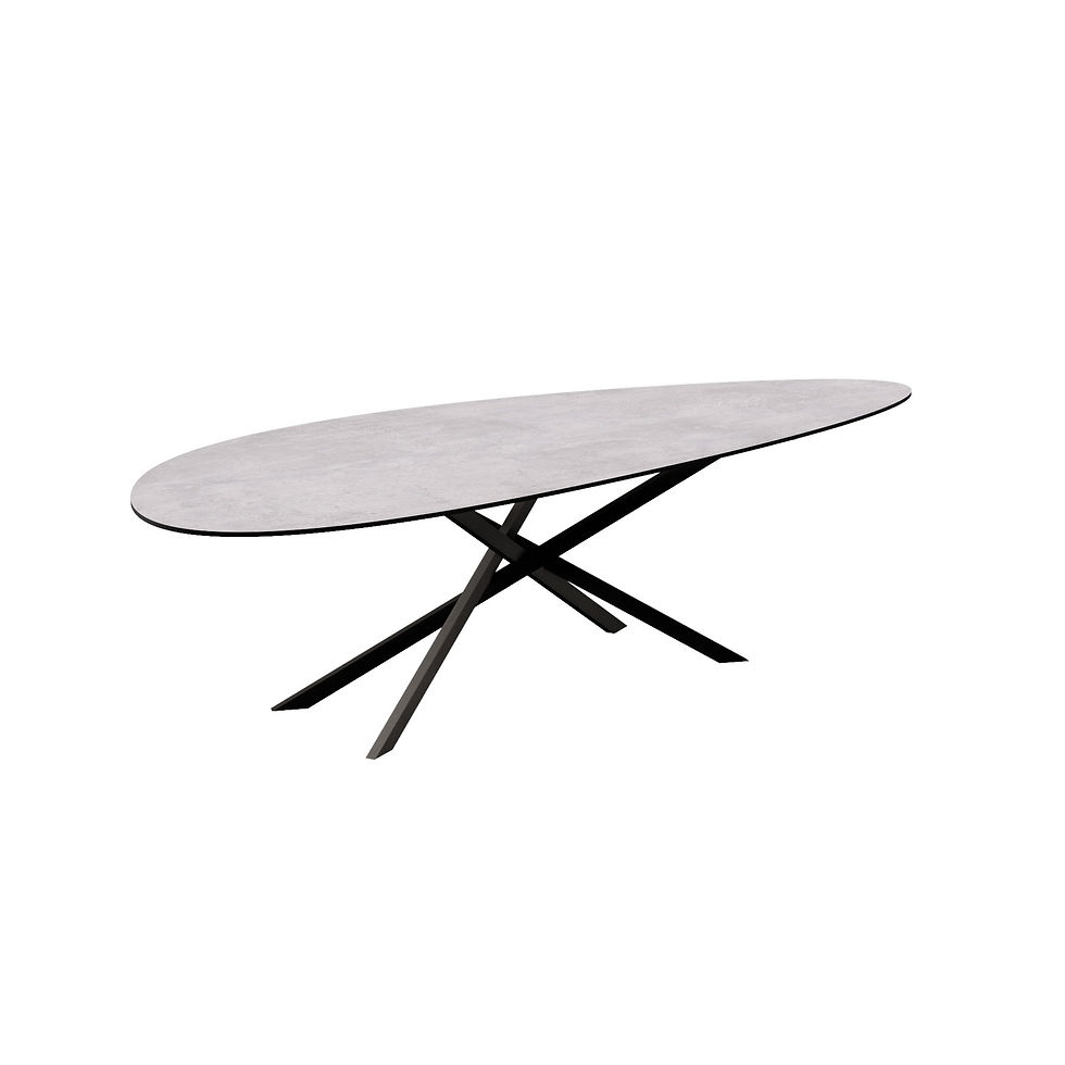 Cloudy Cement Kiezel tafel met Mikadopoot