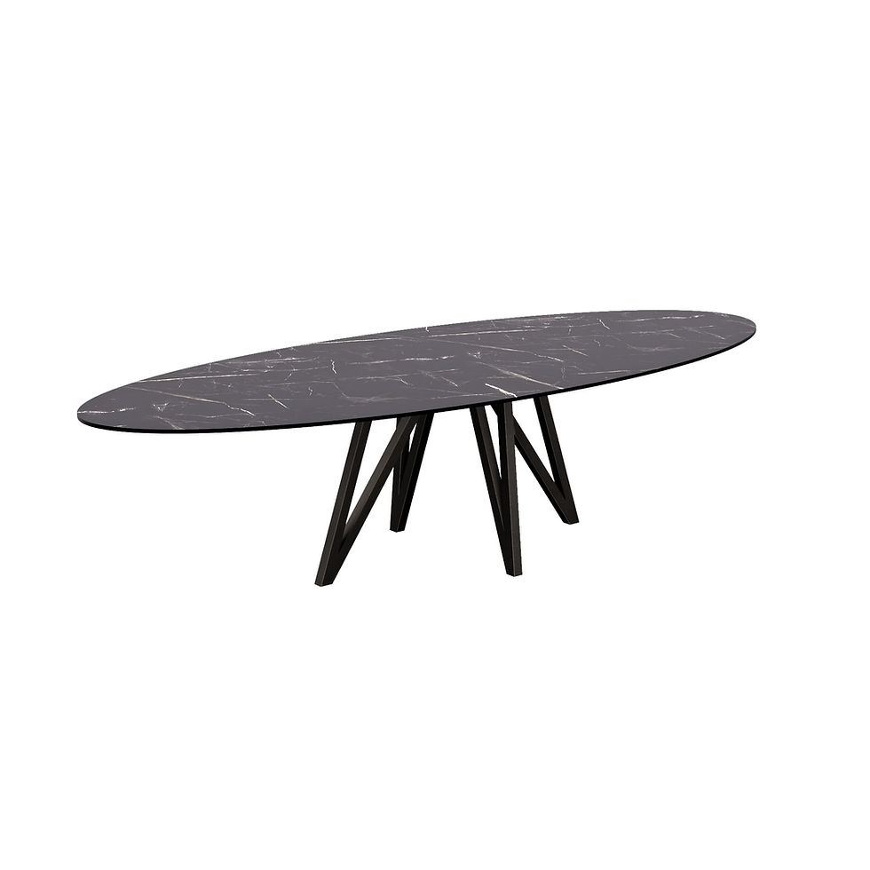 Marmo Don Tello Ovale tafel met Vlinderpoot