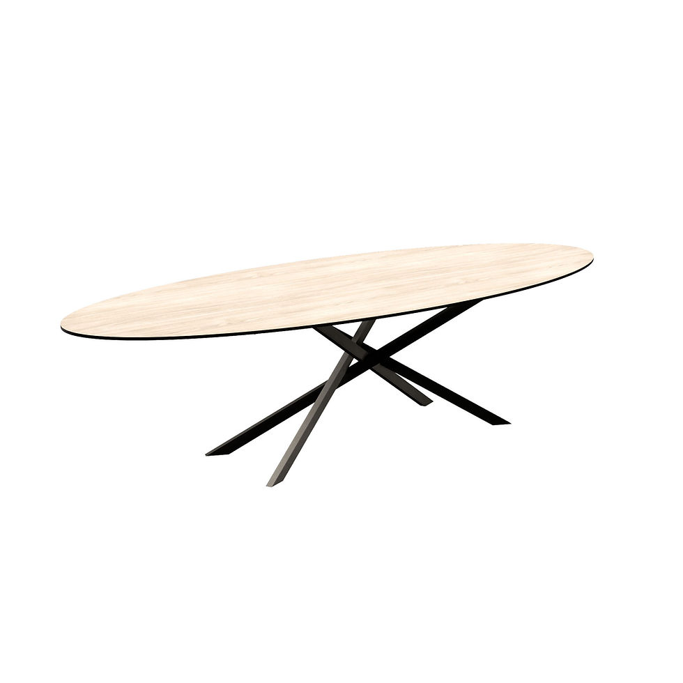 Glen oak Ovale tafel met Mikadopoot