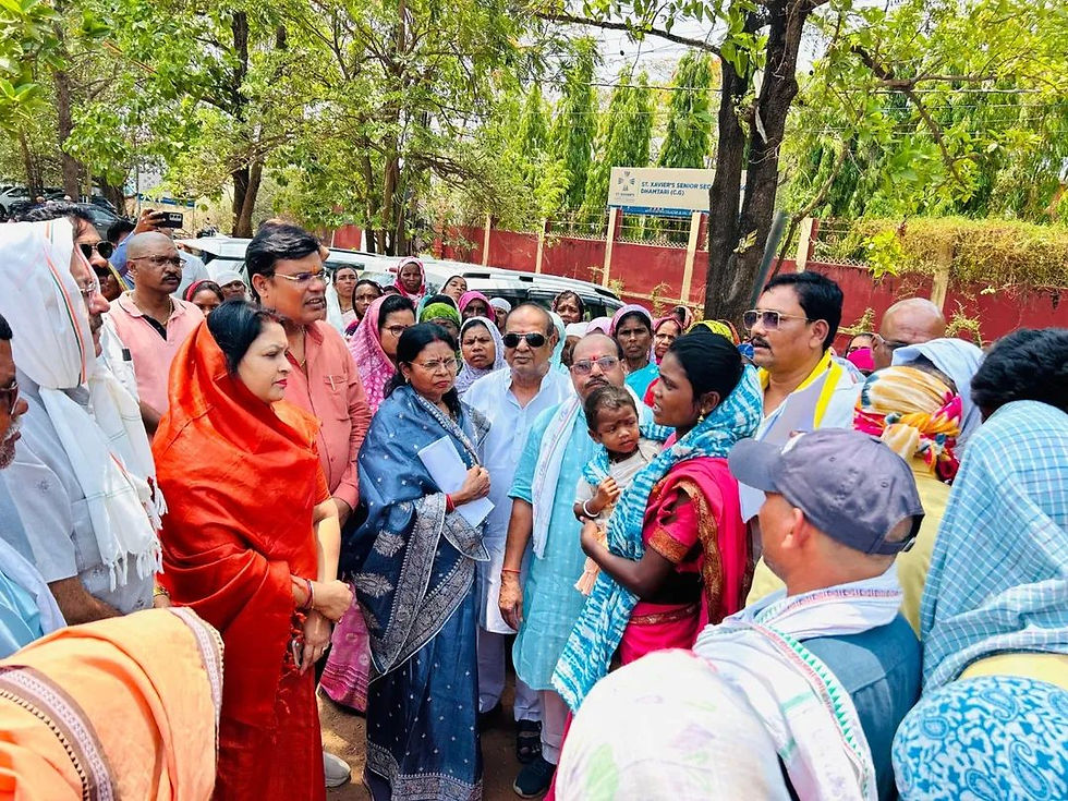 Dhamtari Congress Protest on Tribal Action outside SP office