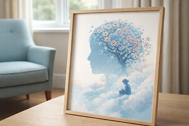 Imagem conceptual que representa o pensamento e os processos cognitivos em psicologia