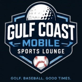 Gulf Coast Mobile Sports Lounge logo with sport simulators