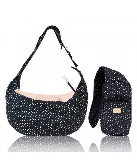 Sac Bandoulière Oriane - Bleu marine à pois