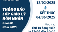 Thông báo Khai giảng Lớp Giáo lý chuẩn bị Hôn Nhân 01-2025
