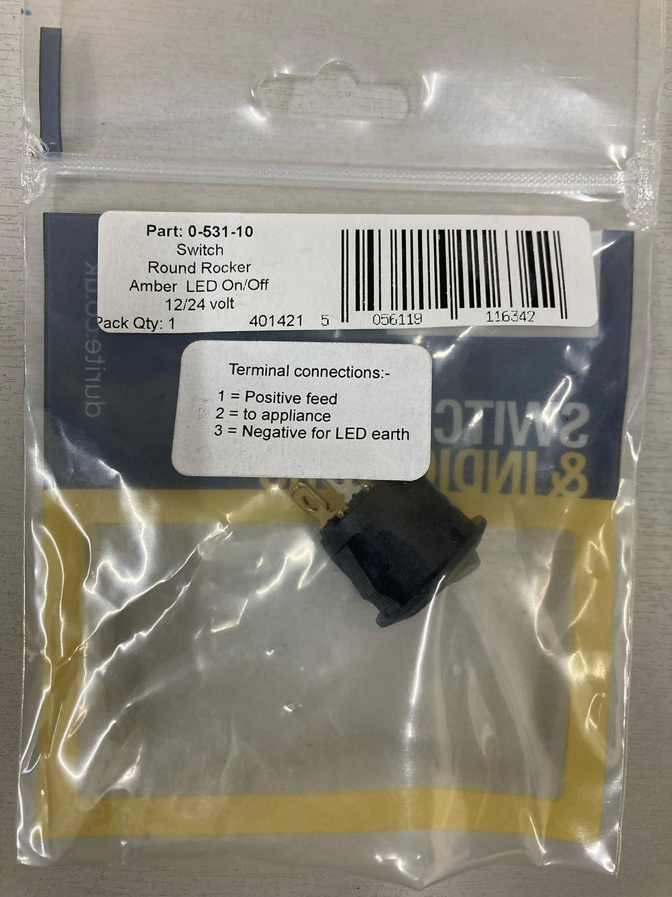 Thumbnail: Durite Round Rocker On/Off Switch 12/24v  0-531-10