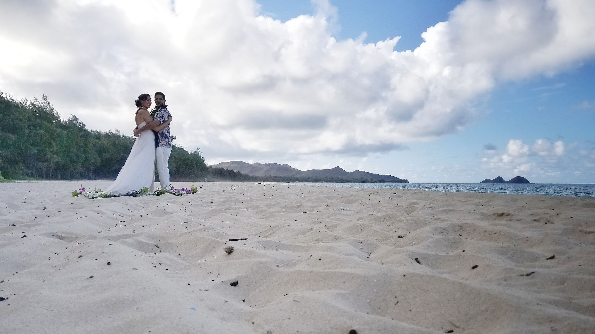 A wedding in Waimanalo Hawaii