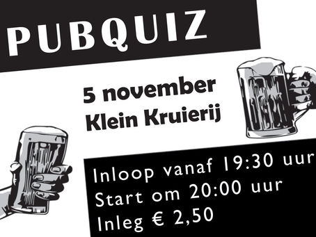 Pubquiz in de Groeve, 5 november