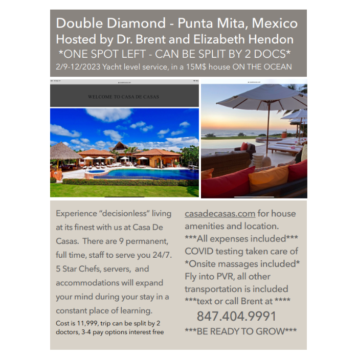Double Diamond w/ Dr. Brent & Elizabeth Hendon @ Punta Mita, MX