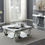 Thumbnail: Avonlea Square End Table with Lower Shelf Clear Mirror