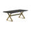 Thumbnail: Conway X-Trestle Base Dining Table Dark Walnut and Aged Gold