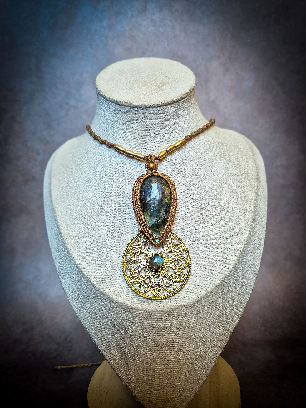 Miniature : Collier caramel - labradorite