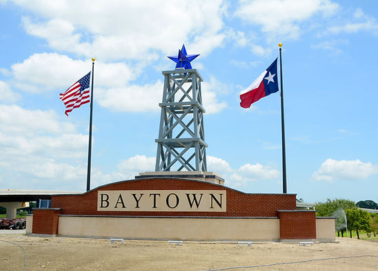 Baytown, Texas city gateway landmark - home of Robson's Jewelrs, a trusted local family-owned jewelry store