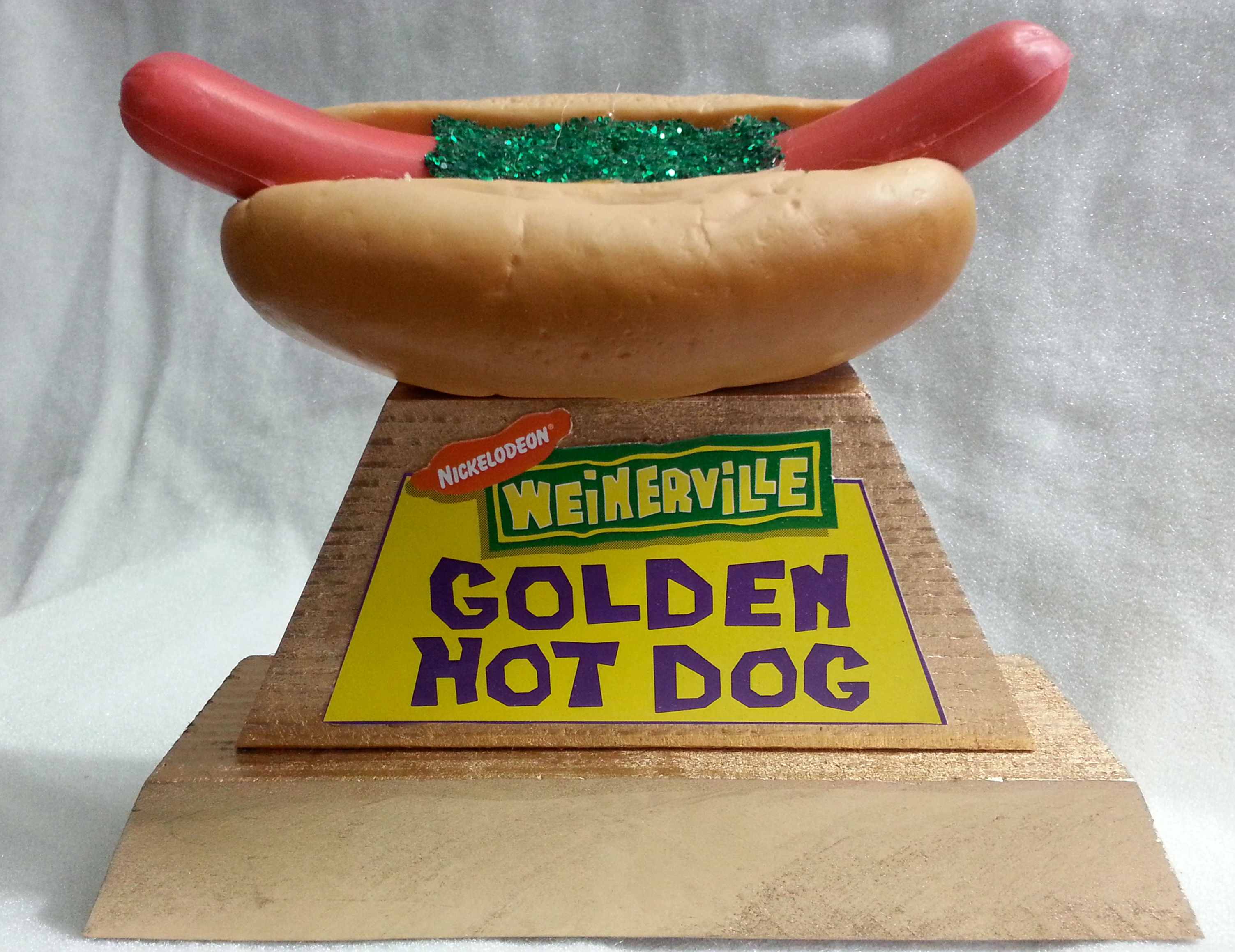 Replica of the Nickelodeon Weinerville Golden Hot Dog Award