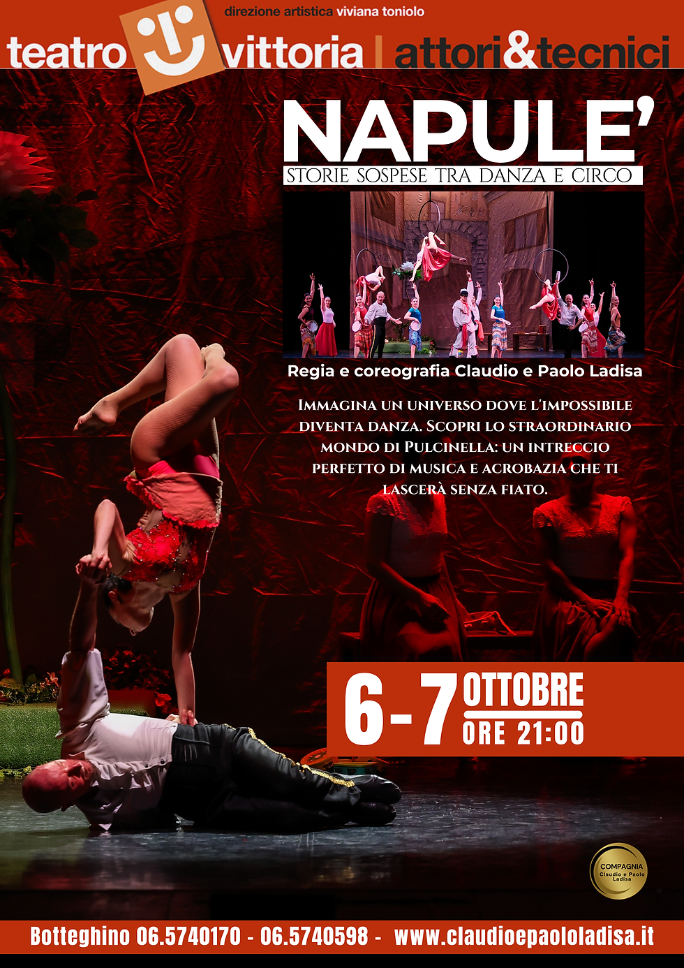 NAPULÈ: IL 6 E 7 OTTOBRE AL TEATRO VITTORIA DI ROMA UNO SPETTACOLO SOSPESO TRA DANZA E CIRCO