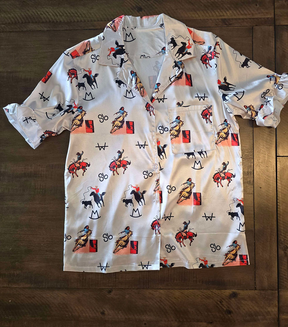 Thumbnail: Women's Vintage Cowgirl Short Pajama Set