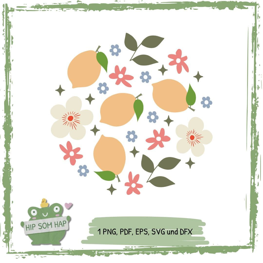 Plotterdatei Zitronenzauber – SVG, PNG, PDF, EPS, DFX für Cricut & Silhouette