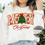 Miniaturbild: Merry Christmas PNG with floral letters and embroidered Christmas tree – festive digital design for sublimation and holiday s